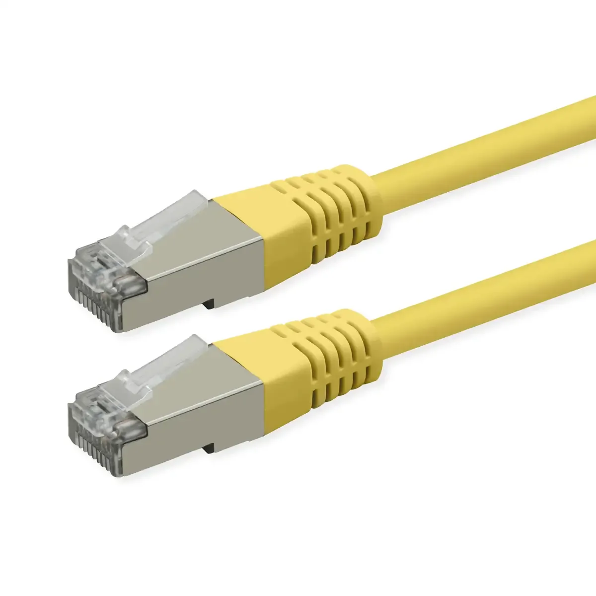 patchkabel Cat.6 (klasse E), PoE, S/FTP (PiMF), 0,3 m från Roline i Gul – produktbild
