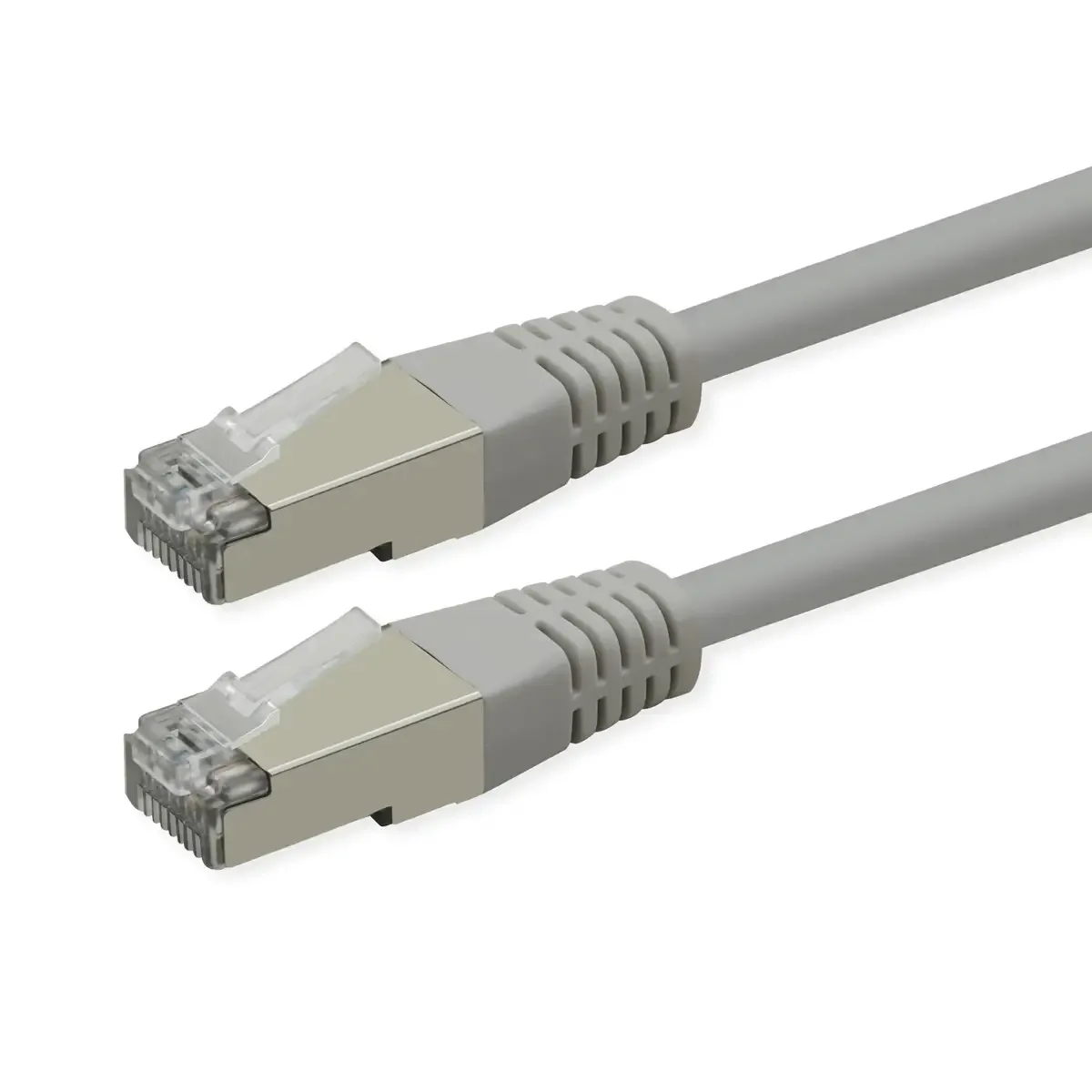 patchkabel Cat.6 (klasse E), PoE, S/FTP (PiMF), 0,3 m från Roline i Grå – produktbild