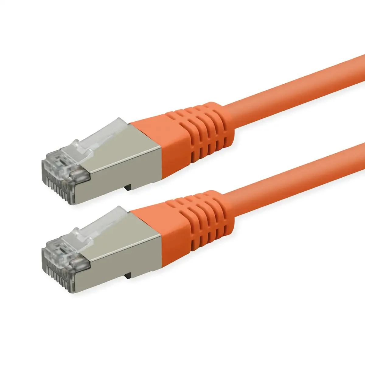 patchkabel Cat.6 (klasse E), PoE, S/FTP (PiMF), 0,3 m från Roline i Orange – produktbild