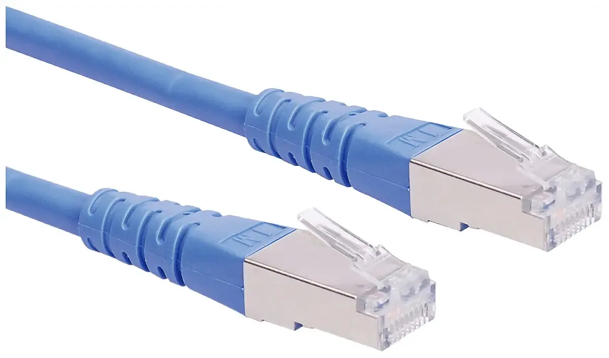 patchkabel Cat.6 (Klasse E) S/FTP (PiMF), 0,5 m fra Roline i Blå – produktbillede