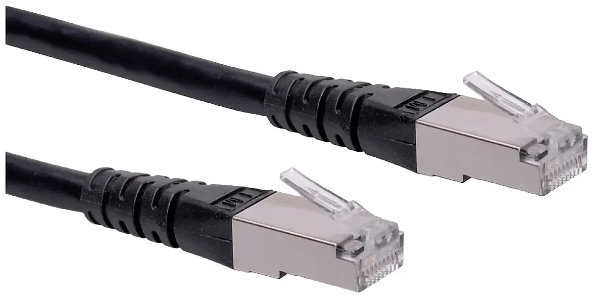 patchkabel Cat.6 (Klasse E) S/FTP (PiMF), 1 m de Roline en Noir – photo produit