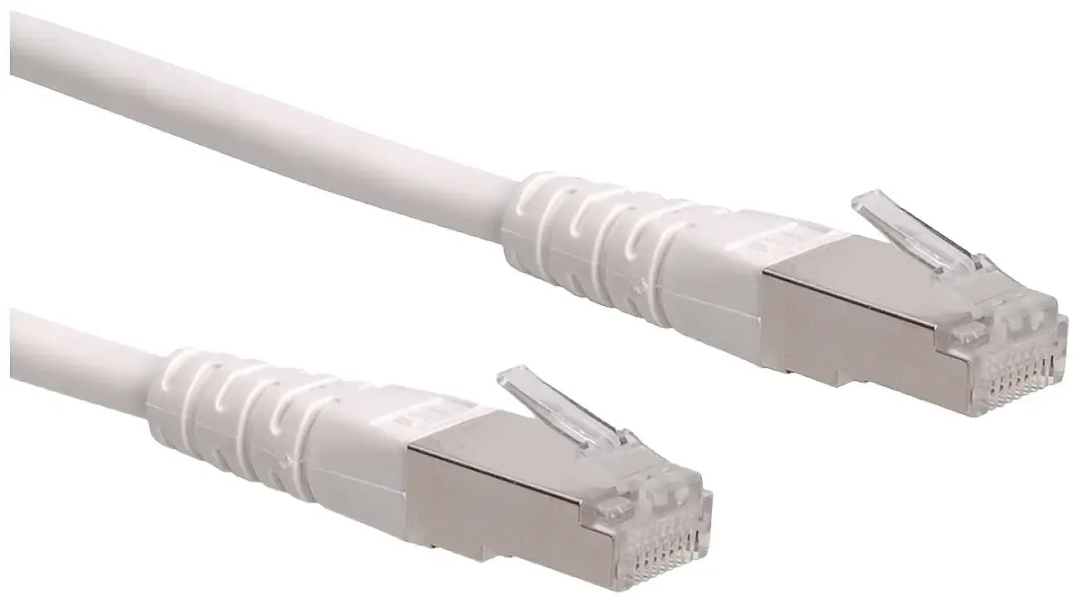 patchkabel Cat.6 (Klasse E) S/FTP (PiMF), 5 m från Roline i Vit – produktbild