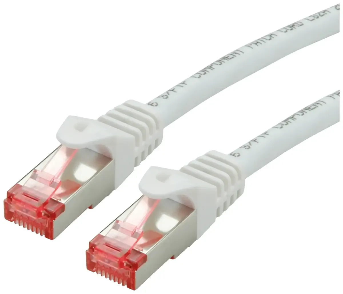 patchkabel Cat.6 S/FTP (PiMF), componentniveau, LSOH, wit, 1 m de Roline en Blanc, Noir – photo produit