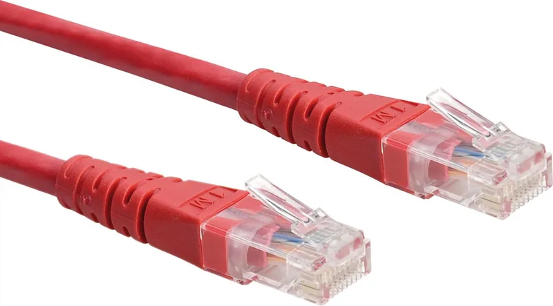 Patchkabel Cat.6 UTP (Class E), 0,3 m van Roline in Rood – productfoto