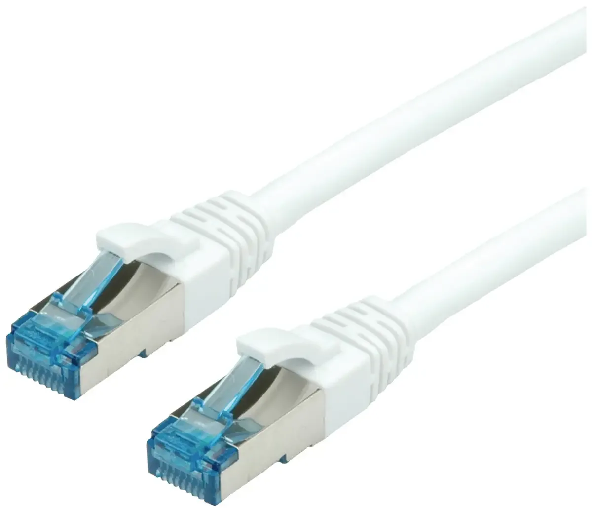 Patchkabel Kat.6A (Class EA) S/FTP (PiMF), LSOH, 0,3 m fra Roline i Hvid – produktbillede