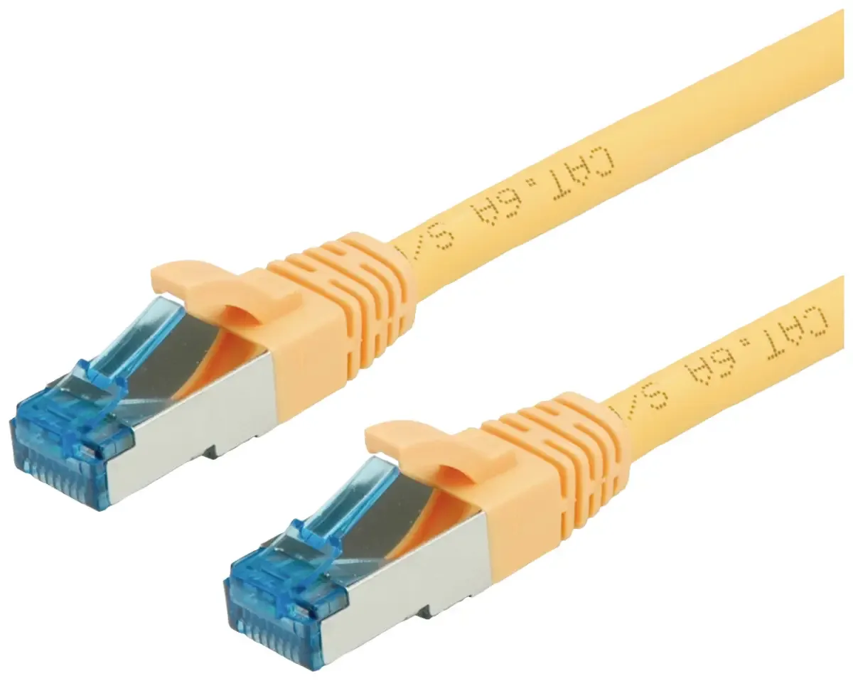 Patchkabel Kat.6A (Class EA) S/FTP (PiMF), LSOH, 2 m fra Roline i Gul – produktbillede
