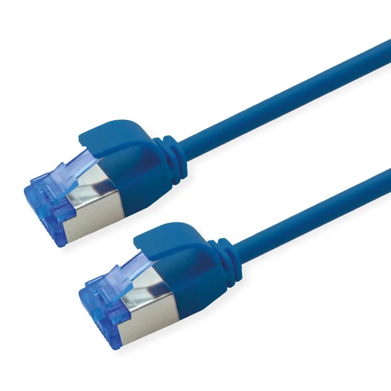 Patchkabel Kat.6A (Class EA) S/FTP (PiMF) , LSOH, PoE, 0,5 m från Roline i Blå – produktbild