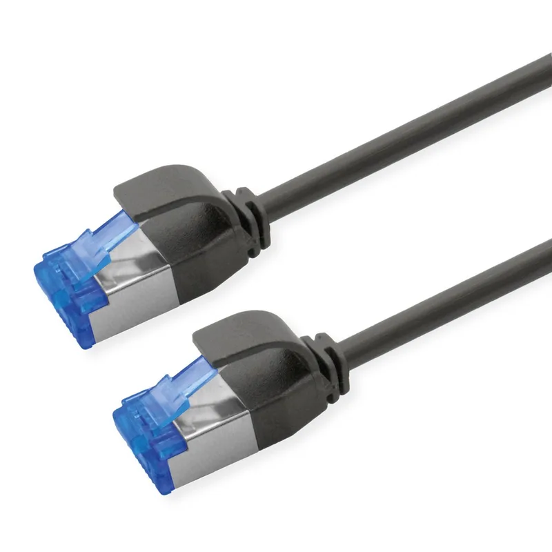 Patchkabel Kat.6A (Class EA) S/FTP (PiMF) , LSOH, PoE, 0,5 m by Roline in Black – product photo