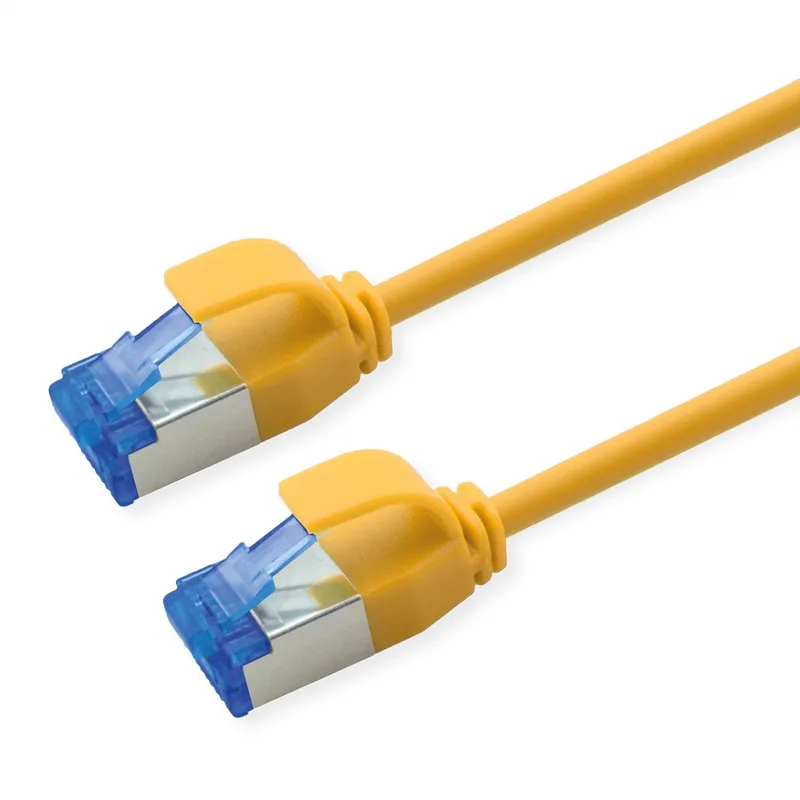Patchkabel Kat.6A (Class EA) S/FTP (PiMF) , LSOH, PoE, 1 m de Roline en Jaune – photo produit