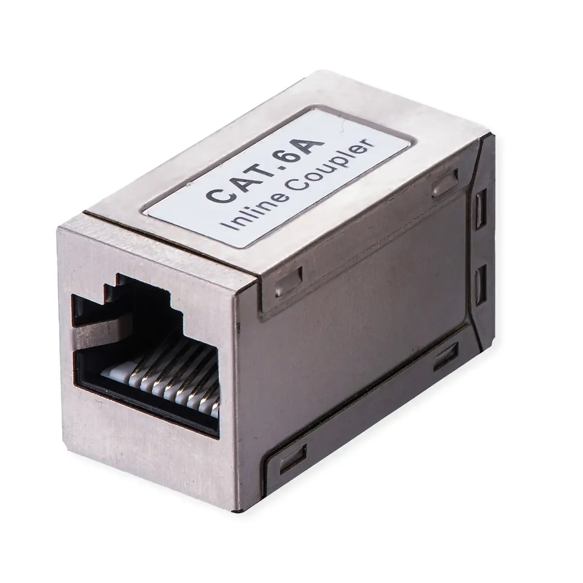 RJ-45 Kupplung geschirmt, Cat.6A (Class EA), silberfarben från Roline – produktbild