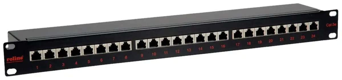 Roline 24 ports Panneau de brassage 483 mm (19) CAT 5e 1 UH noir by Roline – product photo