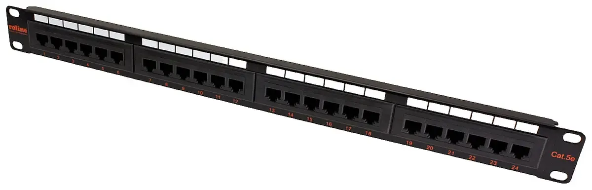 Roline 24 poorten patchpaneel 483 mm (19) CAT 5e 1 UH zwart van Roline – productfoto