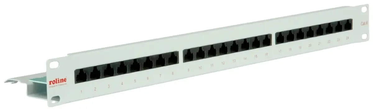 Roline 24 poorten patchpaneel 483 mm (19) CAT 6 1 UH grijs van Roline – productfoto
