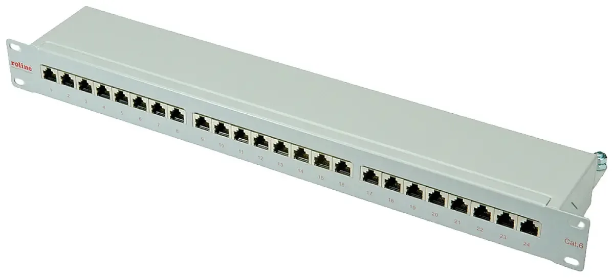 Roline 24 ports Panneau de brassage 483 mm (19) CAT 6 1 UH gris de Roline – photo produit