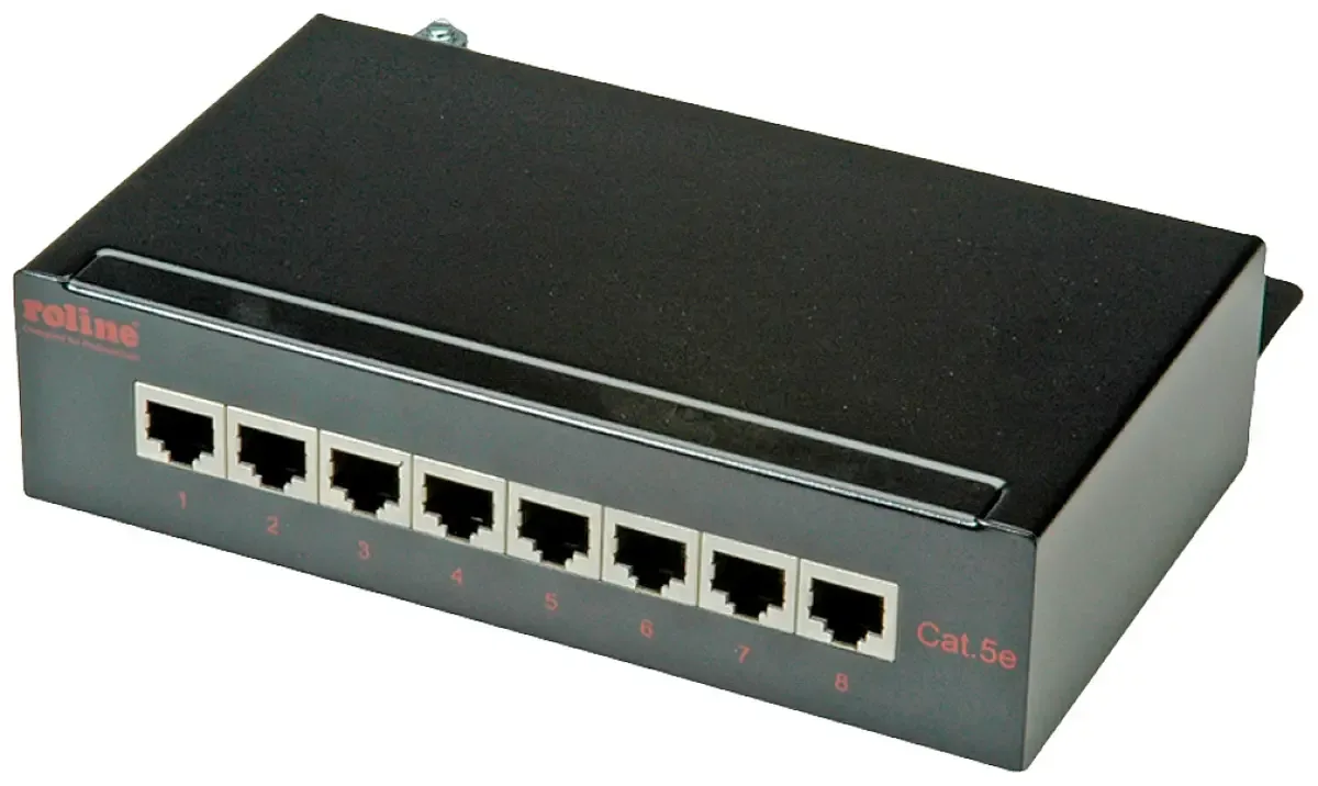 Roline 8 ports Panneau de brassage CAT 5e 1 UH noir by Roline – product photo