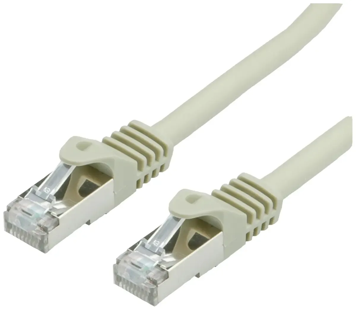 S/FTP-kabel Cat.7, met RJ-45-connectoren (500 MHz / Klasse EA), 3 m från Roline i Grå – produktbild