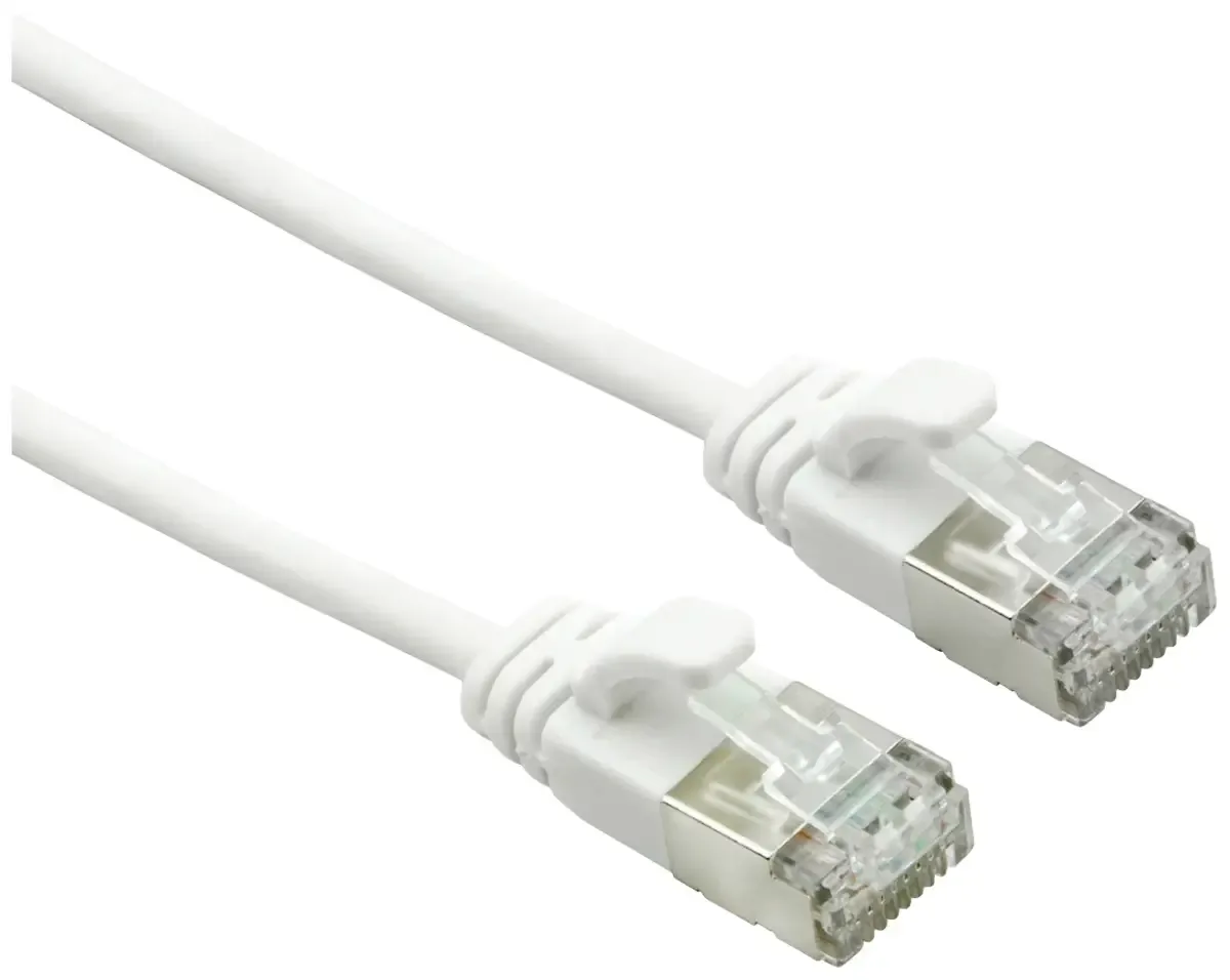 U/FTP DataCenter Kabel Cat.7, LSOH, met RJ45 connectoren (500 MHz / Class EA), extra dun, 0,5 m by Roline in White – product photo