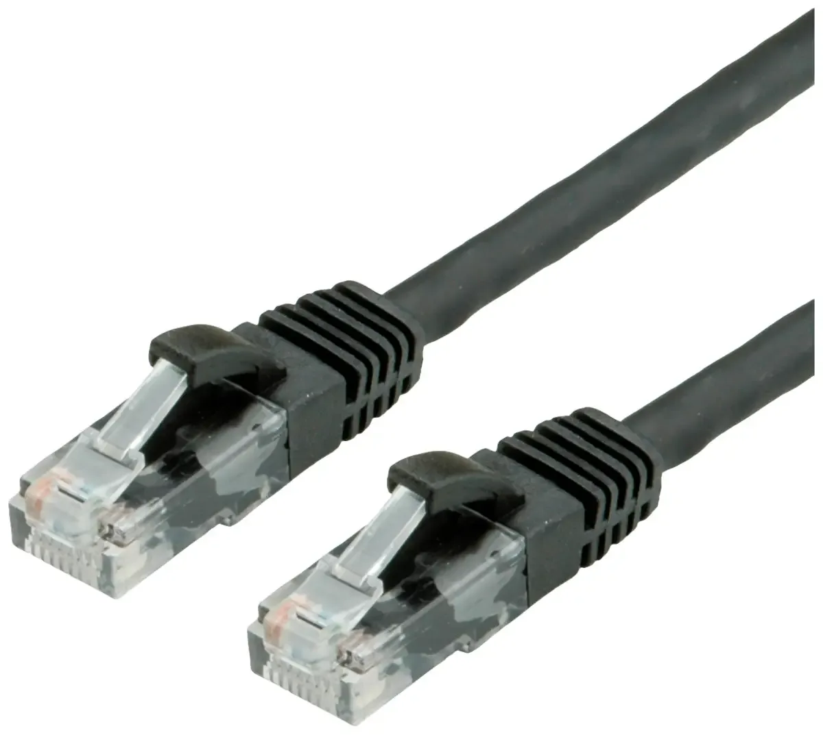 UTP Cat.6 (Class E) patchkabel, LS0H, 2 m från Roline i Svart – produktbild
