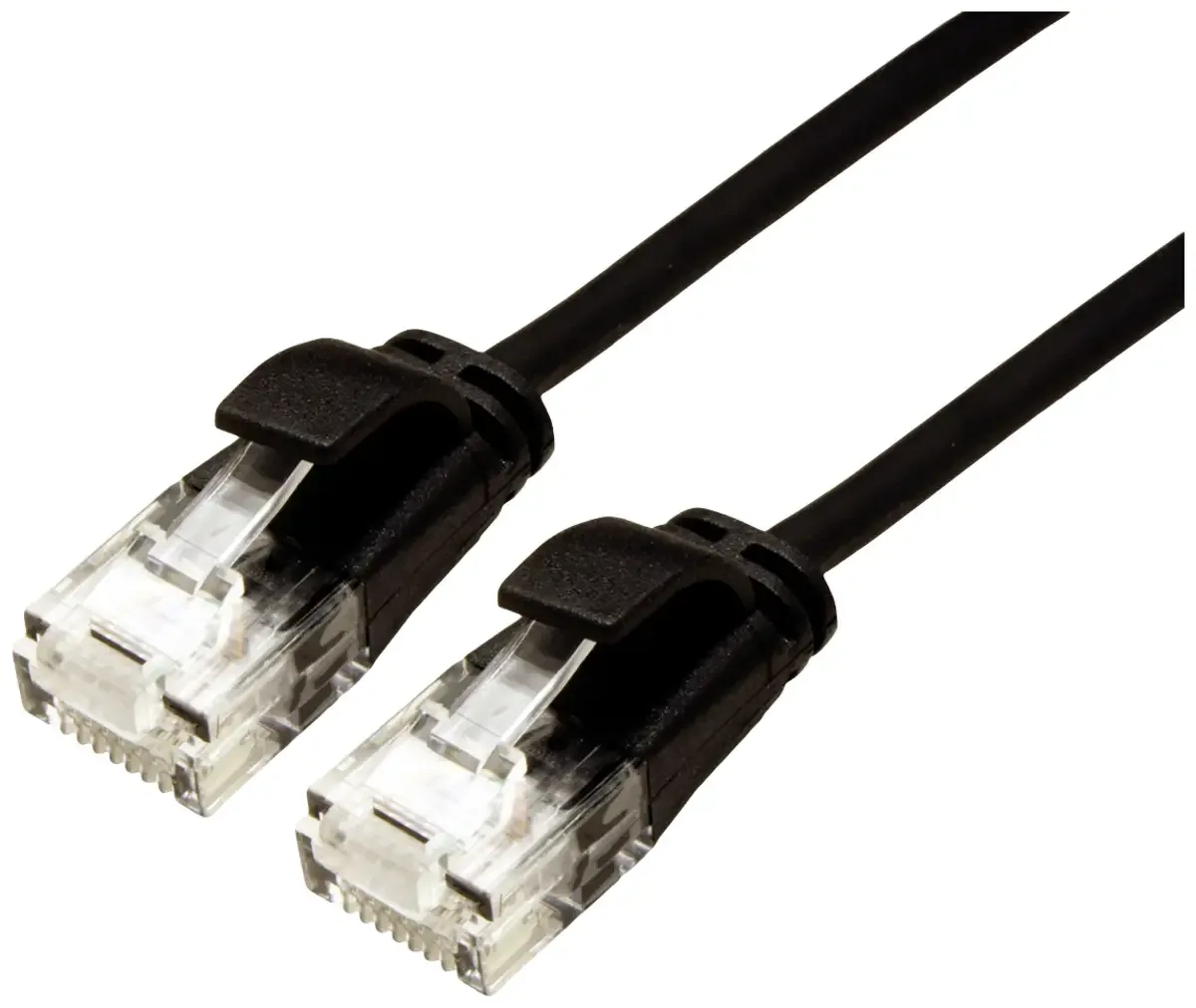 UTP Data Center Patchkabel Cat.6A (Class EA), LSOH, extra dun, 0,15 m från Roline i Svart – produktbild