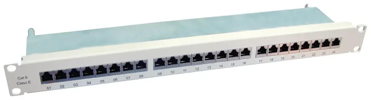 Value 24 ports Panneau de brassage 483 mm (19) CAT 6 1 UH gris équipé de Roline – photo produit