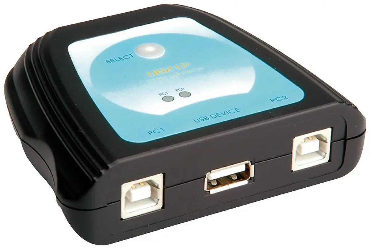 VALUE handmatige USB 2.0 printerswitch, 2 ports by Roline in Black – product photo