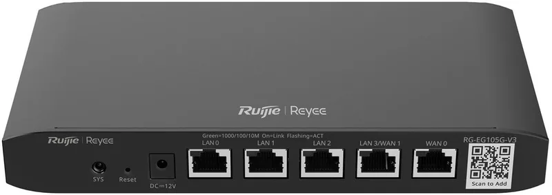 RG-EG105G-V3 Router (RG-EG105G-V3) von Ruijie in Schwarz – Produktfoto