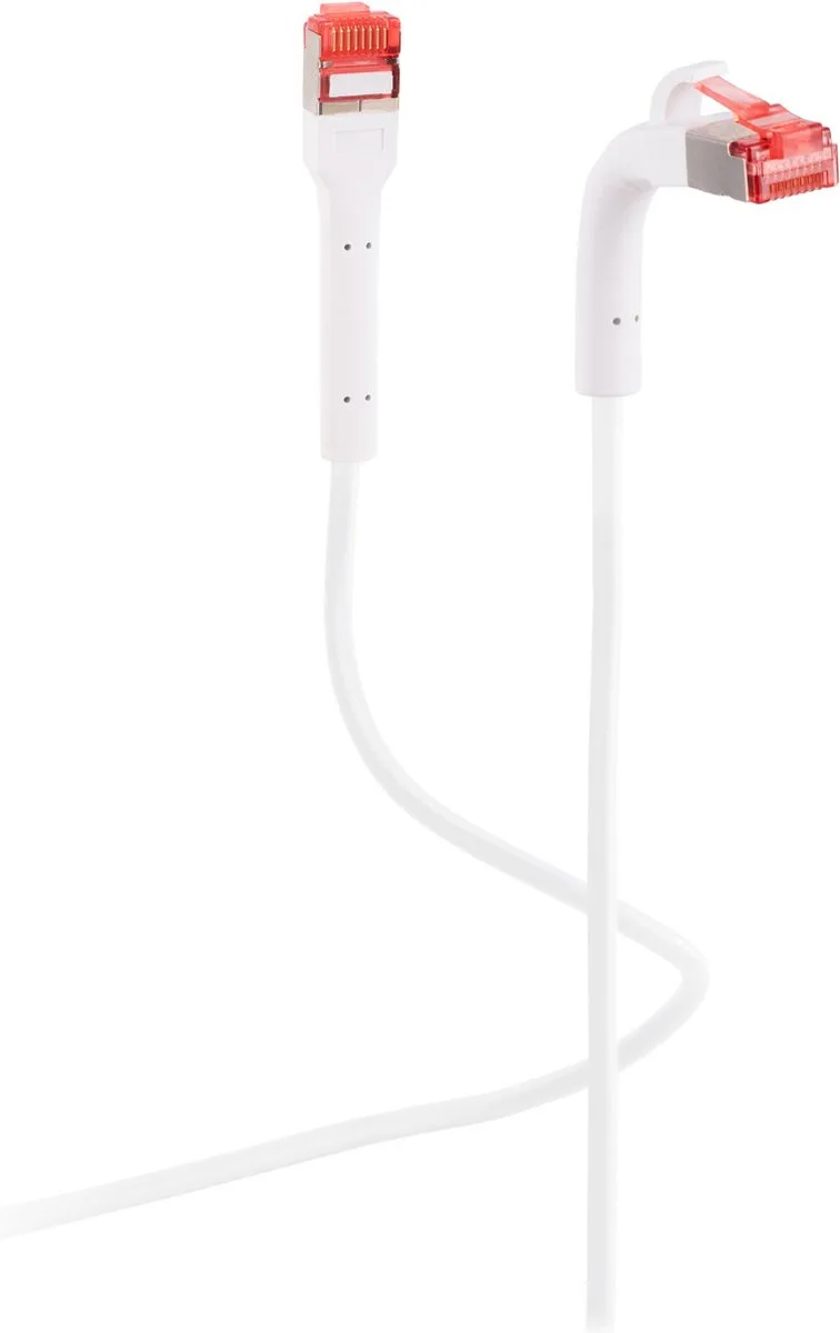 FTP CAT6A 10 Flexline Gigabit Netwerkkabel - CU - Buigbare connector - 3 meter från S-Impuls i Vit – produktbild