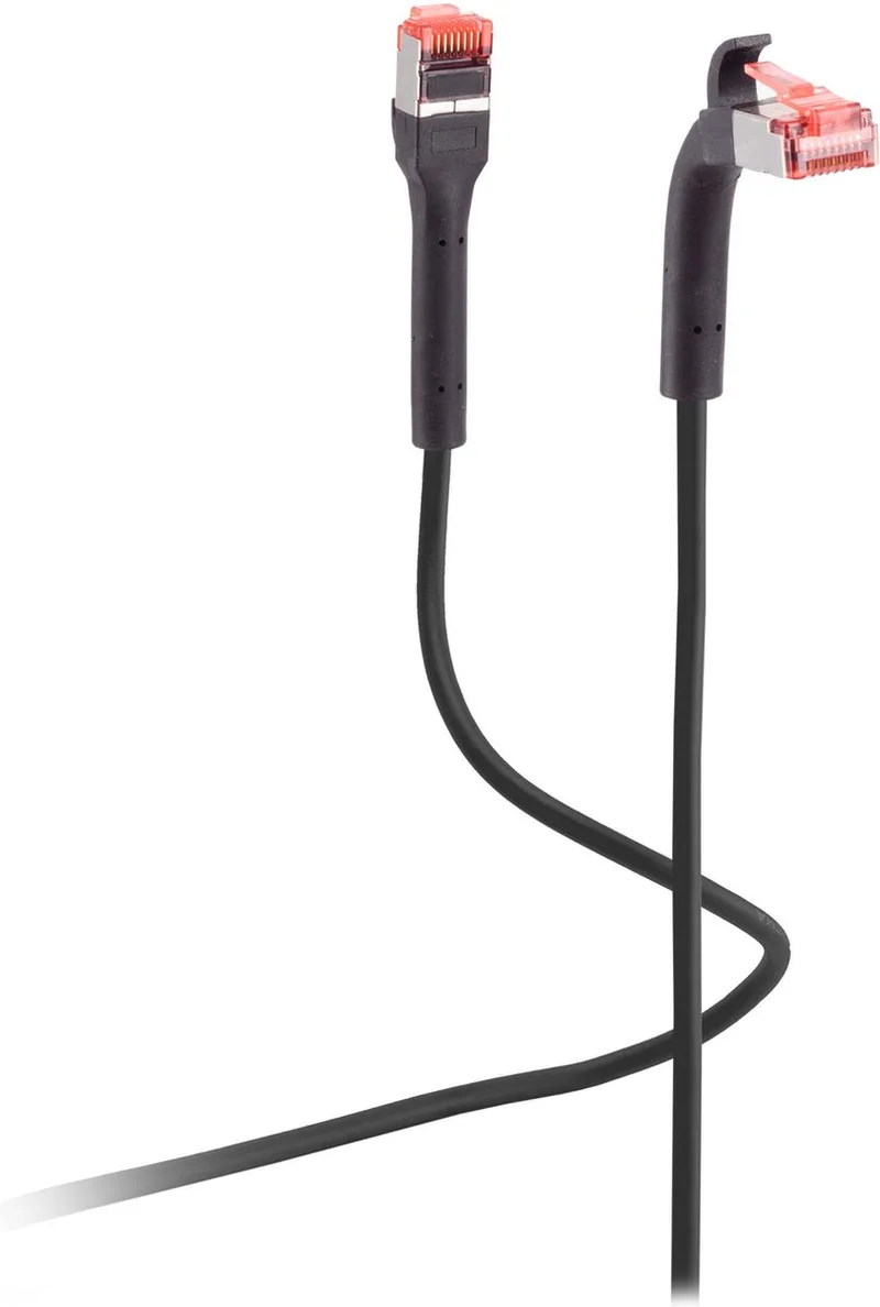 FTP CAT6A 10 Flexline Gigabit Netwerkkabel - CU - Buigbare connector - 0,5 meter från S-Impuls i Svart – produktbild
