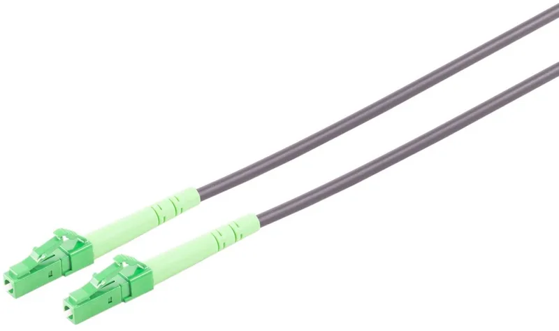 LWL Simplex Patchkabel LC/LC APC SM, OS2, Trittfest (Armored), 15m de S-Impuls en Noir, Vert – photo produit