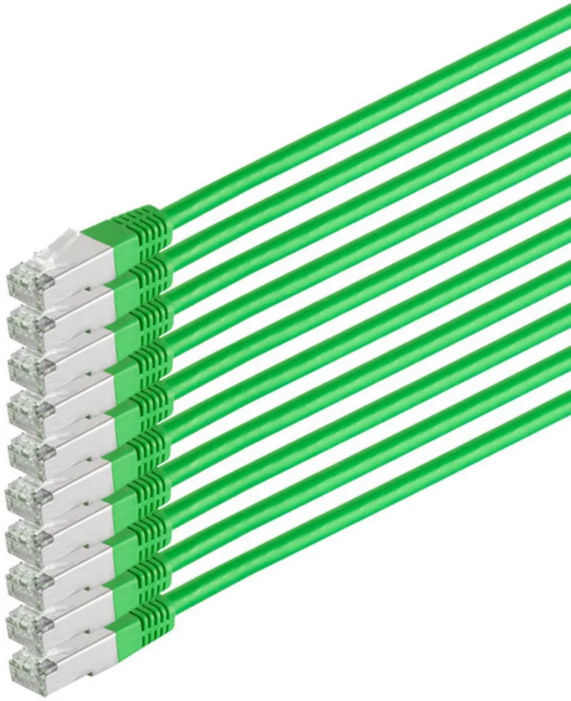 Patchkabel cat 6 S/FTP PIMF HF VE10 1m von S-Impuls in Grün – Produktfoto