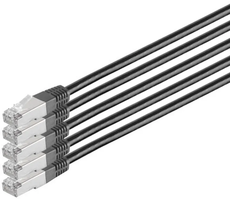 Patchkabel cat 6 S/FTP PIMF HF VE5 schwarz 0,5m von S-Impuls in Schwarz – Produktfoto