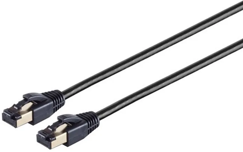 Patchkabel cat 8.1 F/FTP PIMF LSZH 0,25m van S-Impuls in Zwart – productfoto