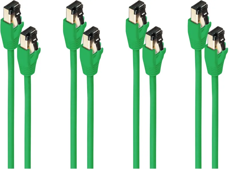 Patchkabel cat 8.1 F/FTP PIMF LSZH grün 2,0m--VE4 fra S-Impuls i Grøn – produktbillede