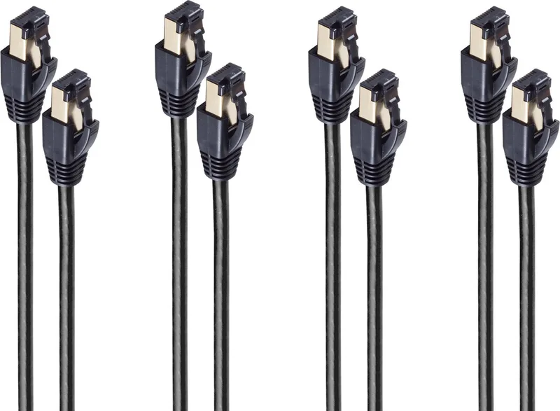 Patchkabel cat 8.1 F/FTP PIMF LSZH schwarz 3,0m--VE4 från S-Impuls i Svart – produktbild