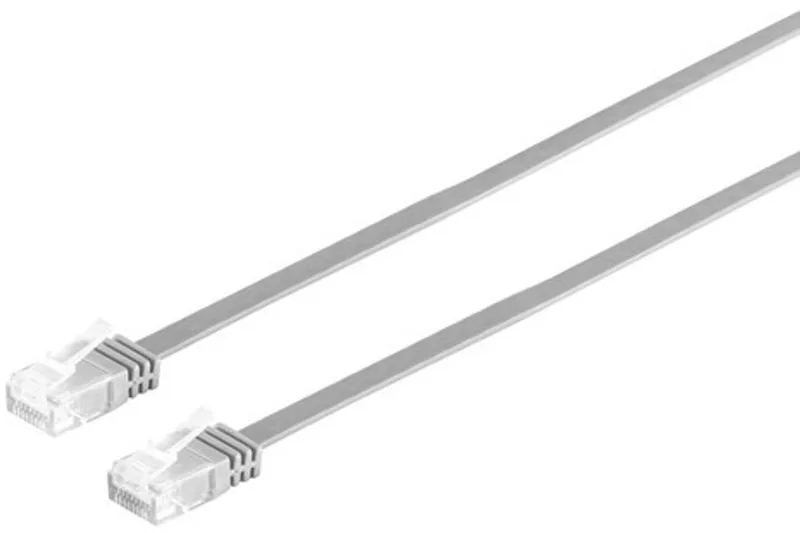 Patchkabel-Flachkabel U/UTP cat. 6 slim 7,5m von S-Impuls in Grau – Produktfoto