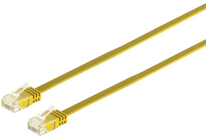 Patchkabel-Flachkabel U/UTP cat. 6 slim gelb 1m von S-Impuls in Gelb – Produktfoto