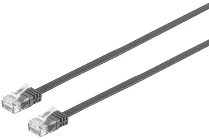 Patchkabel-Flachkabel U/UTP cat. 6 slim sw 5m by S-Impuls in Black – product photo