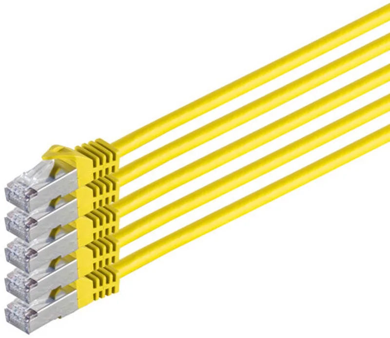 RJ45 Patchkabel m. CAT 7 Rohkabel PIMF gelb 1m von S-Impuls in Grau – Produktfoto