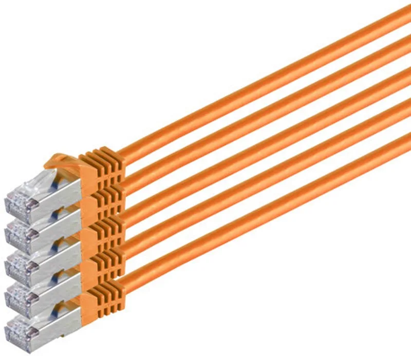 RJ45 Patchkabel m. CAT 7 Rohkabel PIMF orange 2m fra S-Impuls i Orange – produktbillede