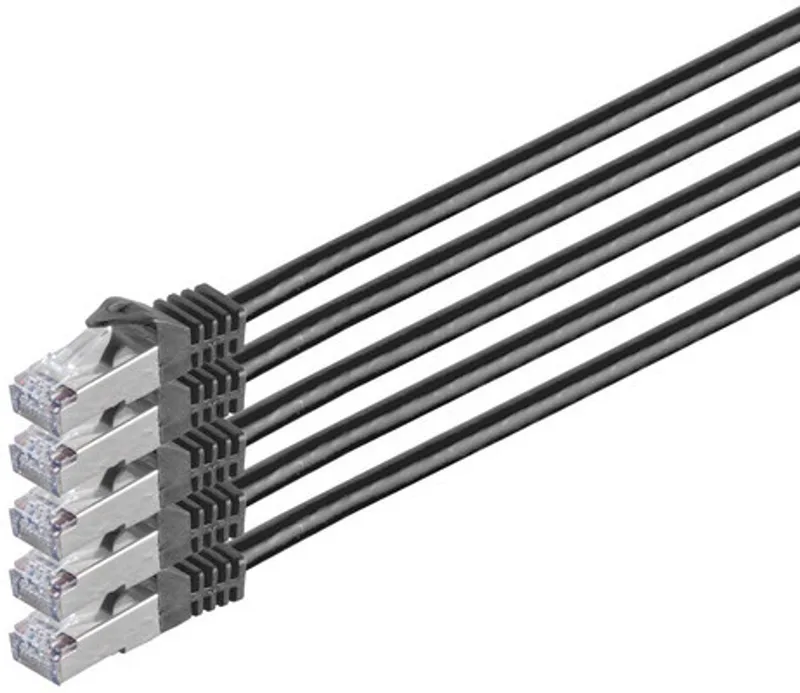 RJ45 Patchkabel m. CAT 7 Rohkabel PIMF schwarz 3m by S-Impuls in Black – product photo