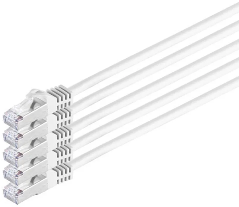 RJ45 Patchkabel m. CAT 7 Rohkabel PIMF weiß 1m de S-Impuls en Blanc – photo produit