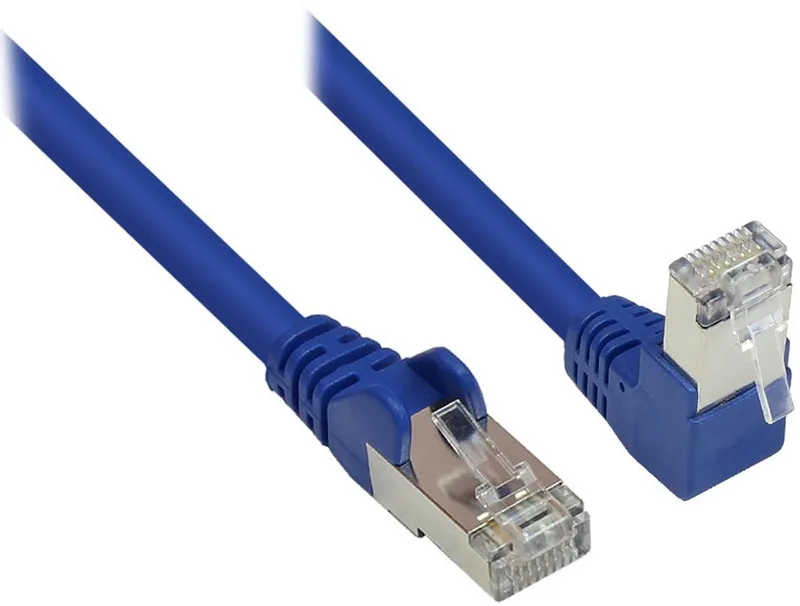 S/FTP CAT6 Gigabit netwerkkabel haaks/recht / 1 meter från S-Impuls i Blå – produktbild