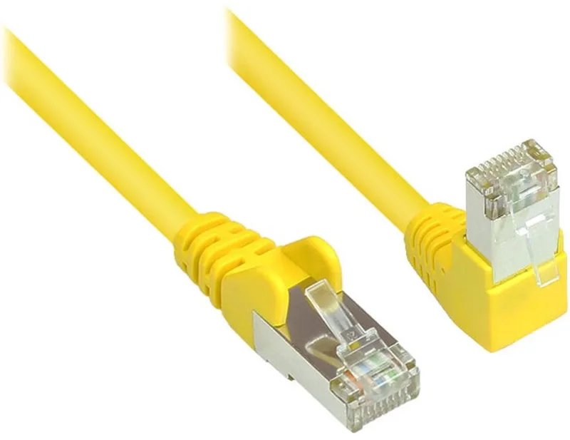 S/FTP CAT6 Gigabit netwerkkabel haaks/recht / 7,5 meter van S-Impuls in Geel – productfoto