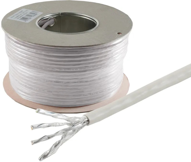 S/FTP CAT6 Gigabit netwerkkabel met flexibele aders - AWG27 / 100 meter från S-Impuls i Grå – produktbild