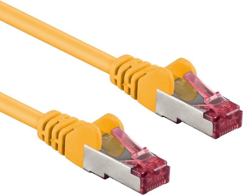 S/FTP CAT6A 10 Gigabit Netwerkkabel - CU - 0,15 meter från S-Impuls i Gul – produktbild