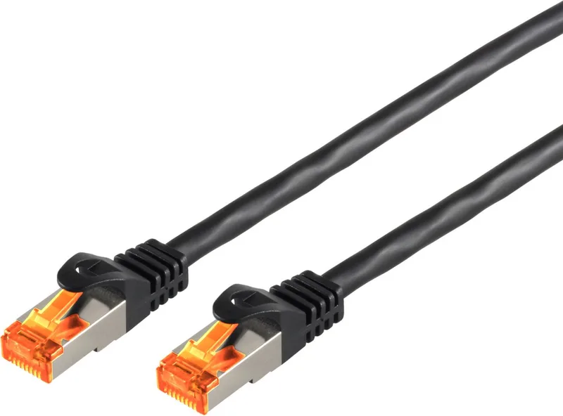 S/FTP CAT6a 10 Gigabit outdoor netwerkkabel met PE mantel / 30 meter från S-Impuls i Svart – produktbild
