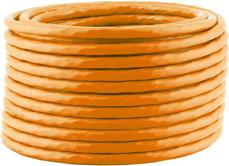 S/FTP CAT7 10 Gigabit 1000 MHz netwerkkabel met vaste aders - AWG23 - LSZH / 50 meter från S-Impuls i Orange – produktbild