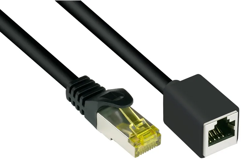 S/FTP CAT7 10 Gigabit netwerk verlengkabel / LSZH - 3 meter från S-Impuls i Svart – produktbild