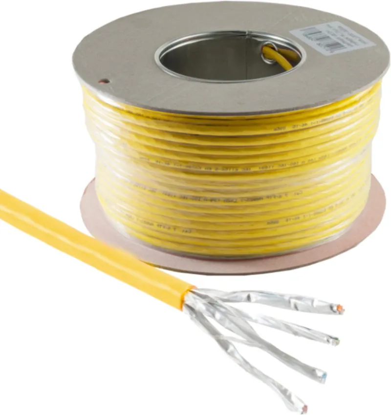 S/FTP CAT7A+ 10 Gigabit Netwerkkabel - CU - 22AWG - LSZH - Stug - 100 meter by S-Impuls in Yellow – product photo