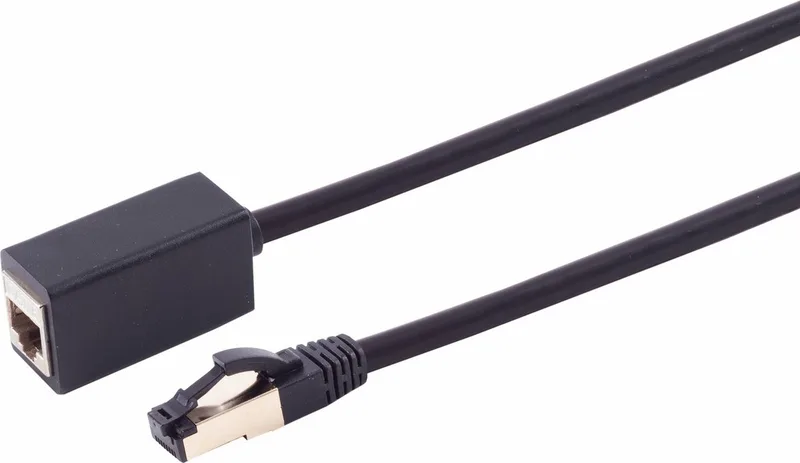 S/FTP CAT8.1 40 Gigabit netwerk verlengkabel / LSZH - 1,5 meter från S-Impuls i Svart – produktbild